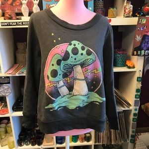 Wildfox medium glow in the dark mushroom sweater